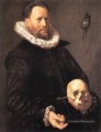 Portrait d’un homme tenant un crâne Siècle d’or néerlandais Frans Hals